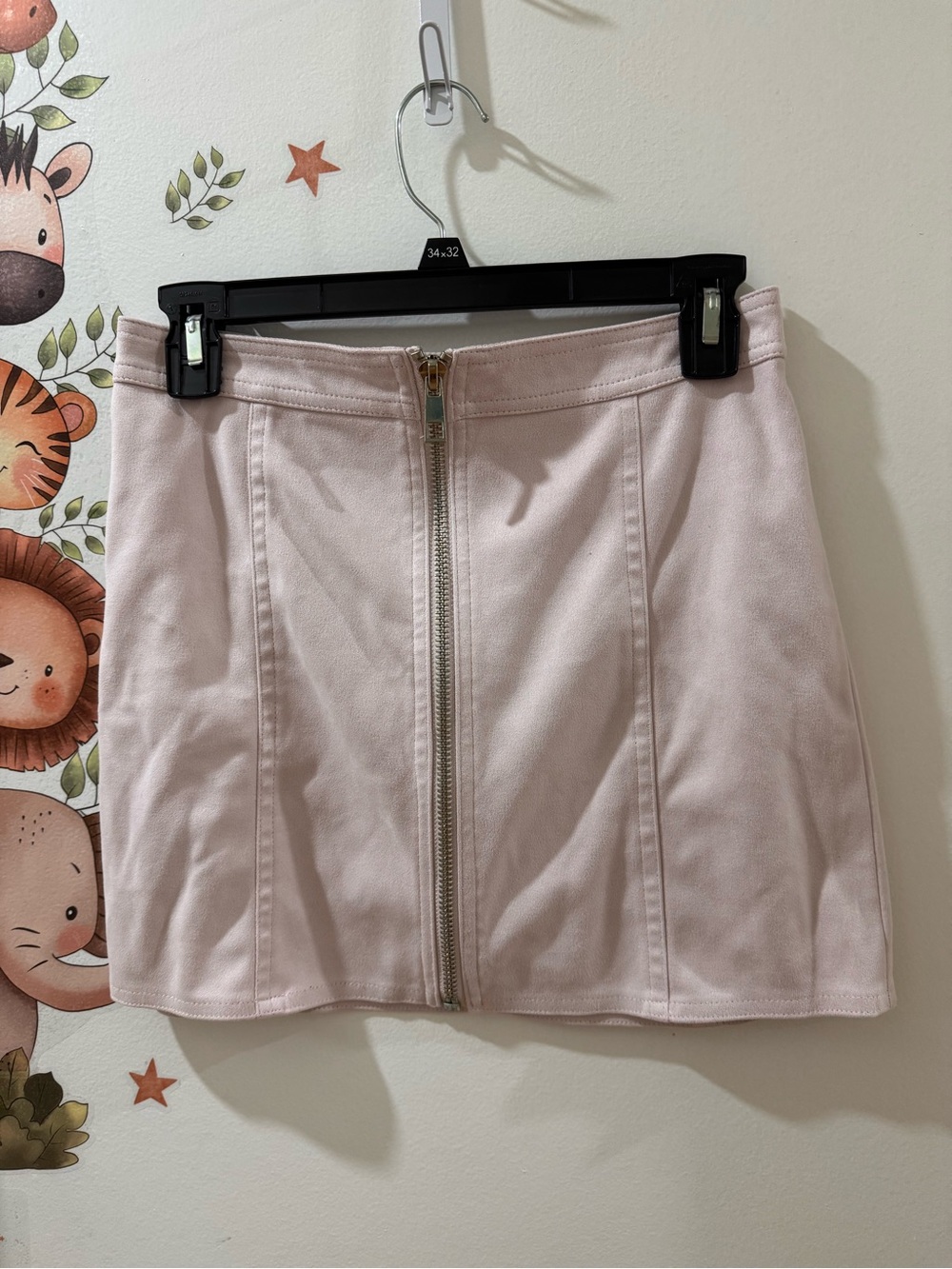 Forever 21 Blush Pink Front-Zip Mini Skirt